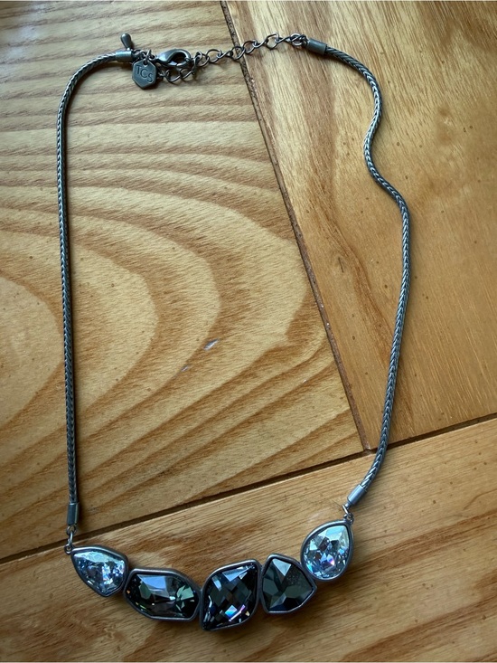 TC Jewelry - Touchstone Crystal (TC) Hematite and Clear Crystal Five-Stone Necklace